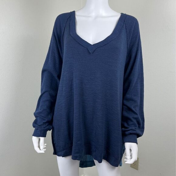Pilcro Womens Size L Blue Plaid Cotton High Low Pullover NEW Tunic Sweatshirt - Picture 3 of 15
